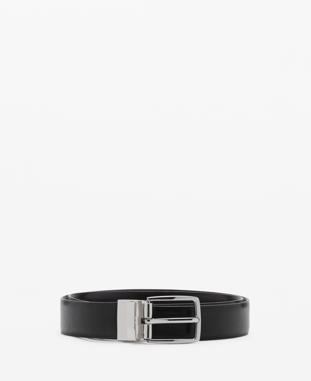 Men's Reversible Suit Leather Belt - Black