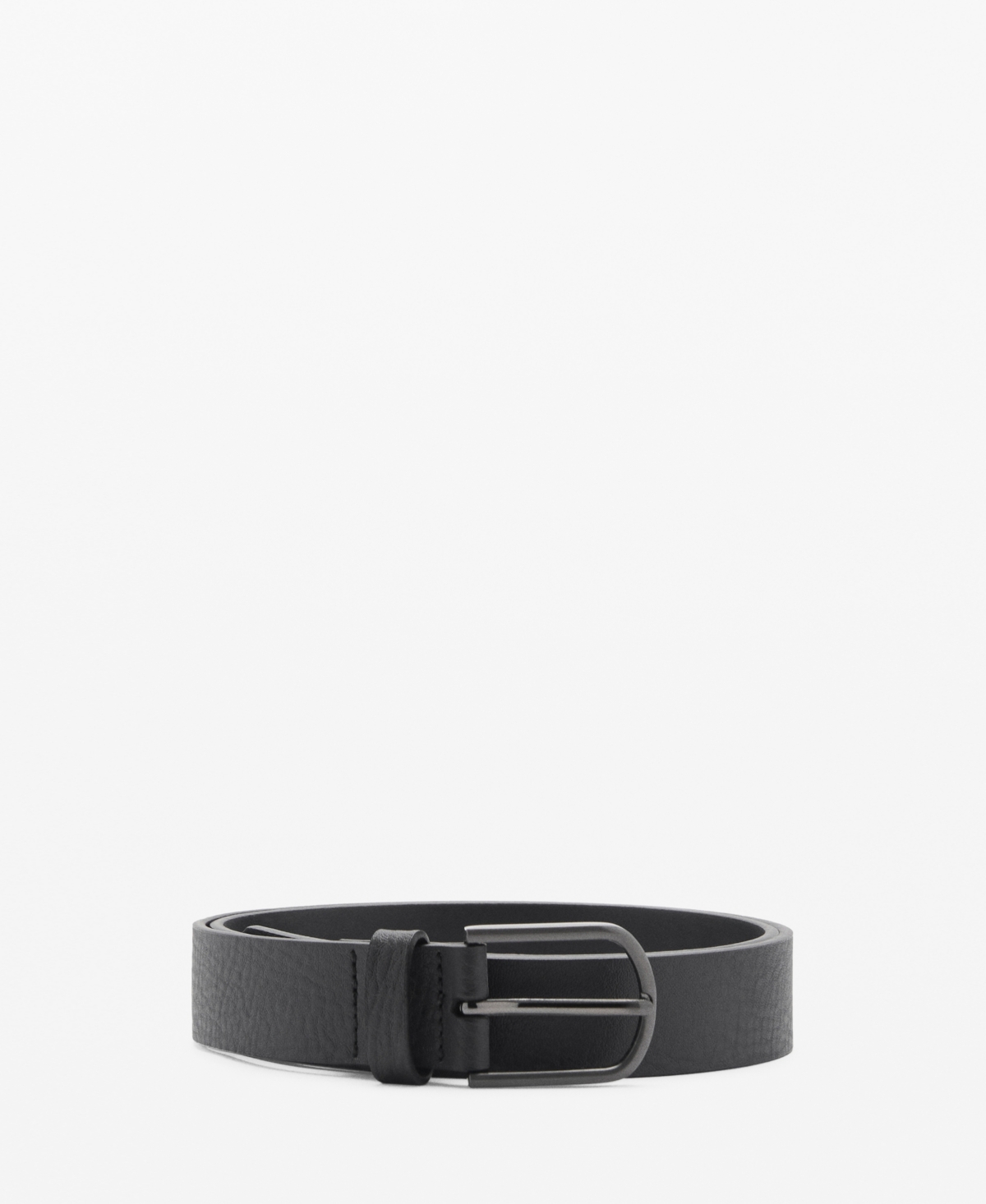 MANGO MEN'S PEBBLED LEATHER BELT 
