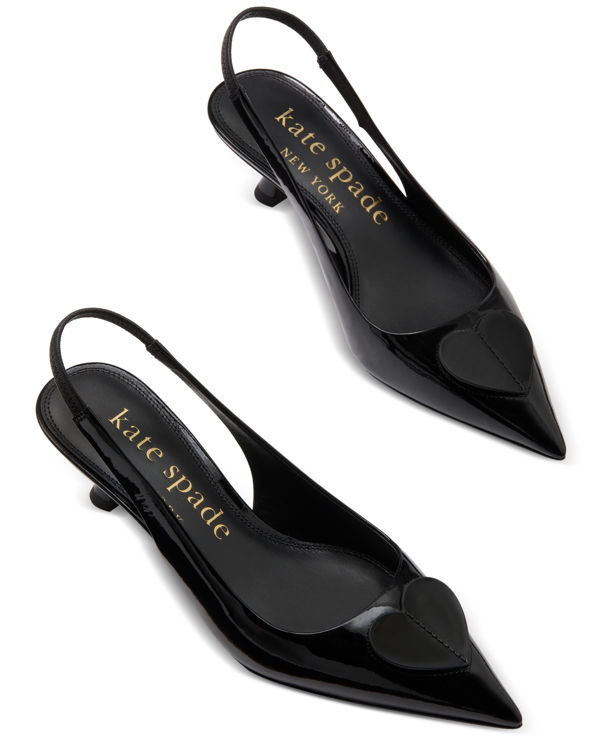 Kate Spade New York Lover Slingback Pointed Toe Kitten Heel Pump In Black