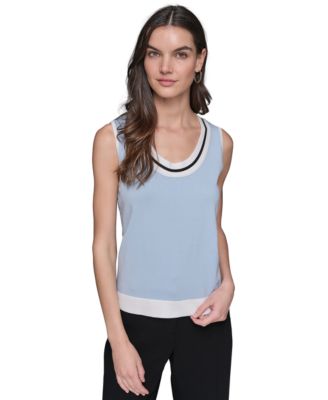 KARL LAGERFELD PARIS - Women's Colorblocked Sleeveless Top