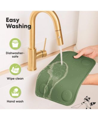 2-Pack Prep Silicone Placemats for Toddlers, Kids, Non Slip Suction Dining Table Baby Placemat, Easy to Clean