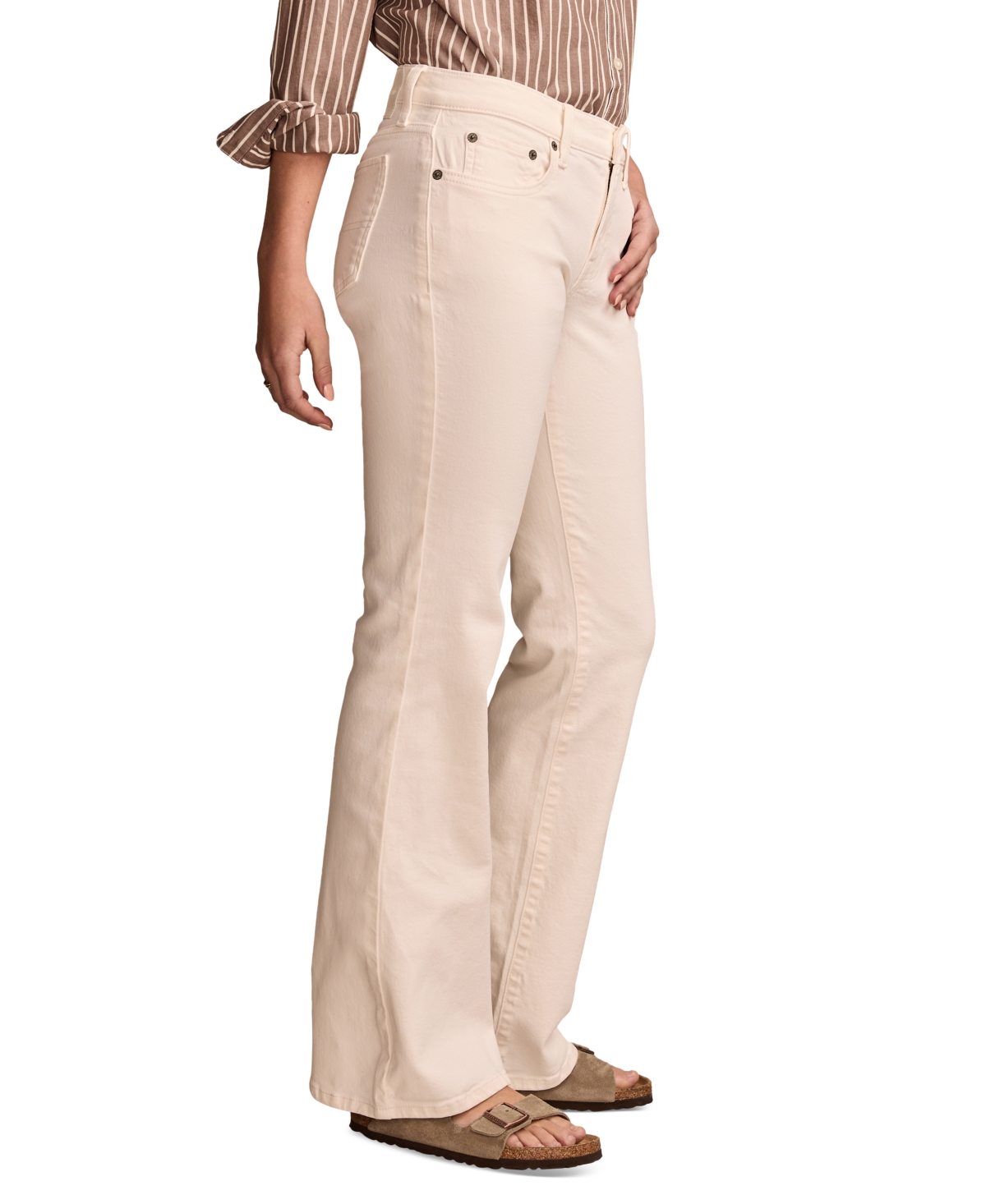 Shop Lucky Brand Women's Mid-rise Sweet Flare-leg Jeans In Bright White