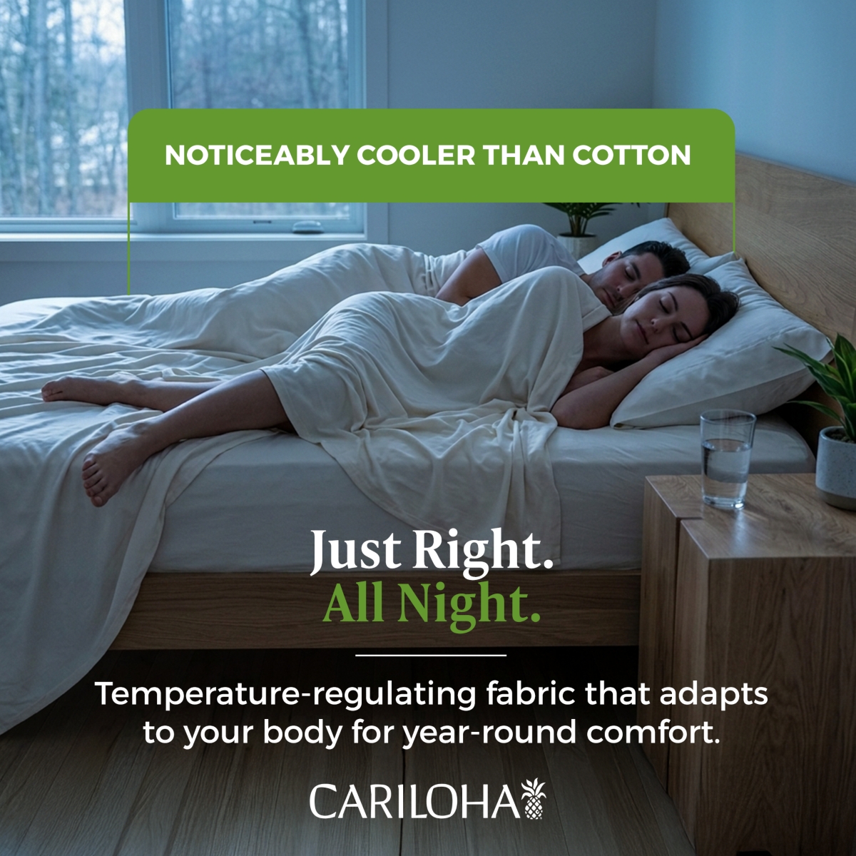 Cariloha Classic 4-Piece Twill Sheet Set | Ivory King Viscose Material |Extra soft, Cooling for Hot Sleepers, Corner Bands
