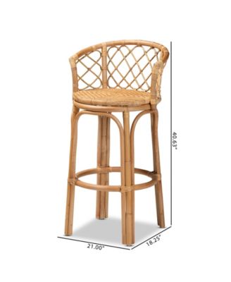 21" Rattan Orchard Modern Bohemian Counter Stool