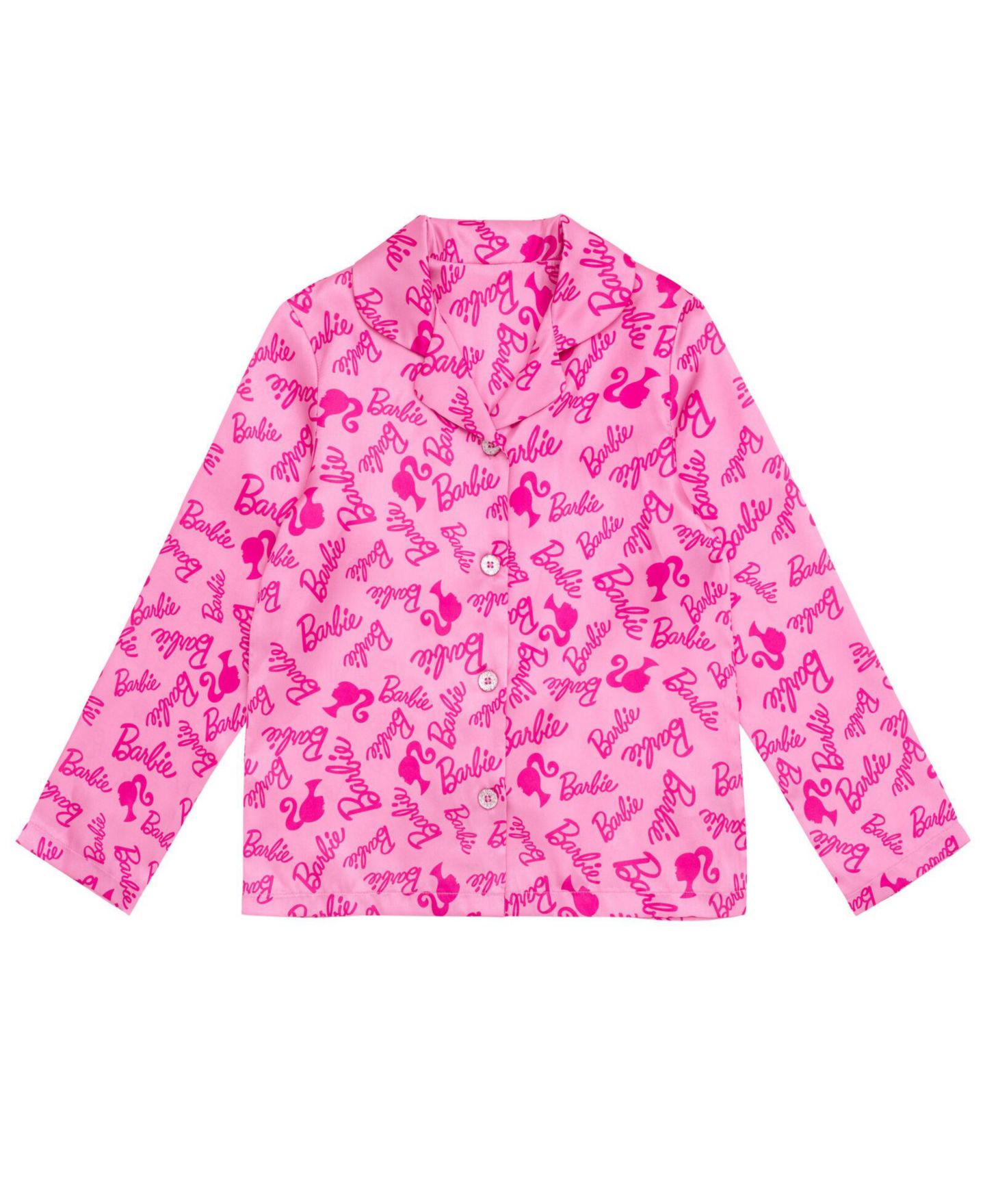 Barbie Girls' 2-Piece Pajama Shirt and Pants Set, цвет: Светлый розовый — фото 3