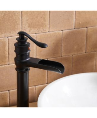 Waterfall Single Hole Single-Handle Vessel Bathroom Faucet