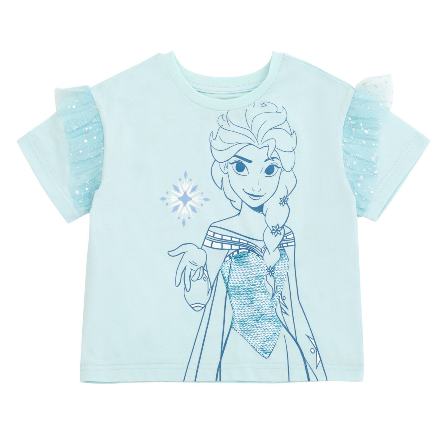 Детский комплект Frozen Disney Queen Elsa: футболка и юбка для девочек, цвет: Синий — фото 2
