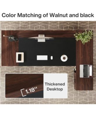 L-Shaped Executive Desk, 78" Modern Office Desk with Drawers and Lateral File Cabinet, Large Computer Desk with Storage Shelves, Workstation for Home Office