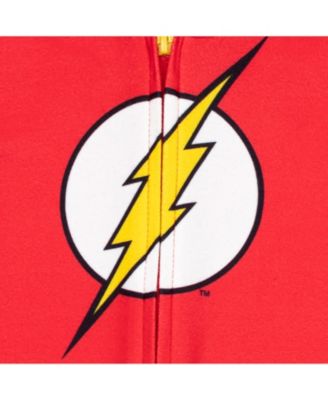 Toddler Boys DC Comics Zip Up Pajama Coverall Cape and Mask 3 Piece Costume Set