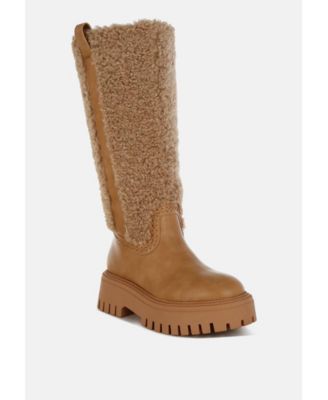 Lapland Fur Detail Calf Length Boots Women