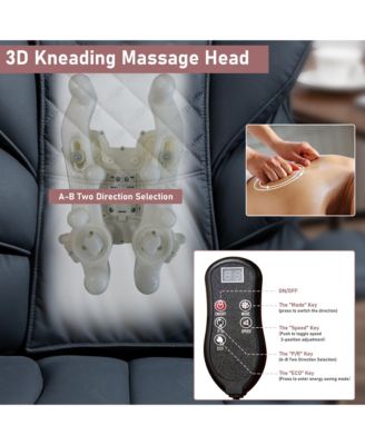 8-Point Massage Gaming Chair, Ergonomic Office Chair, 500lbs Weight Capacity, Adjustable Backrest 90&deg;-135&deg;, Adjustable Backrest and Footrest