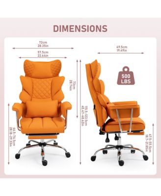 8-Point Massage Gaming Chair, Ergonomic Office Chair, 500lbs Weight Capacity, Adjustable Backrest 90&deg;-135&deg;, Adjustable Backrest and Footrest