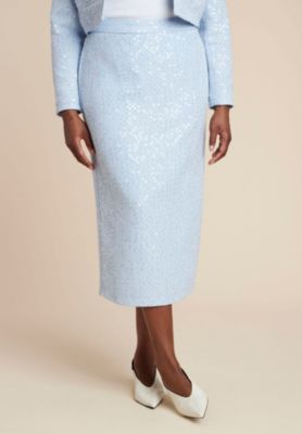 Women's Sequin Tweed Midi Skirt