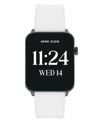 Women's Connect It Stellar Smartwatch with Black Stainless-Steel Mesh and White Silicone Band, 45mm