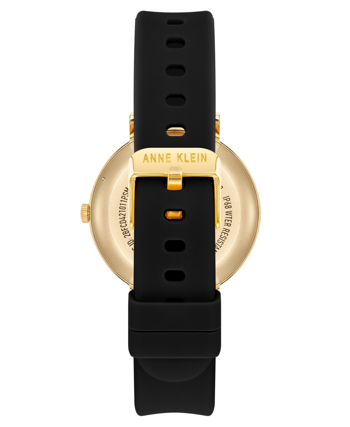 Anne Klein Women's Connect It Prism Smartwatch with Two-Tone Metal Alloy and Black Silicone Band, 30mm