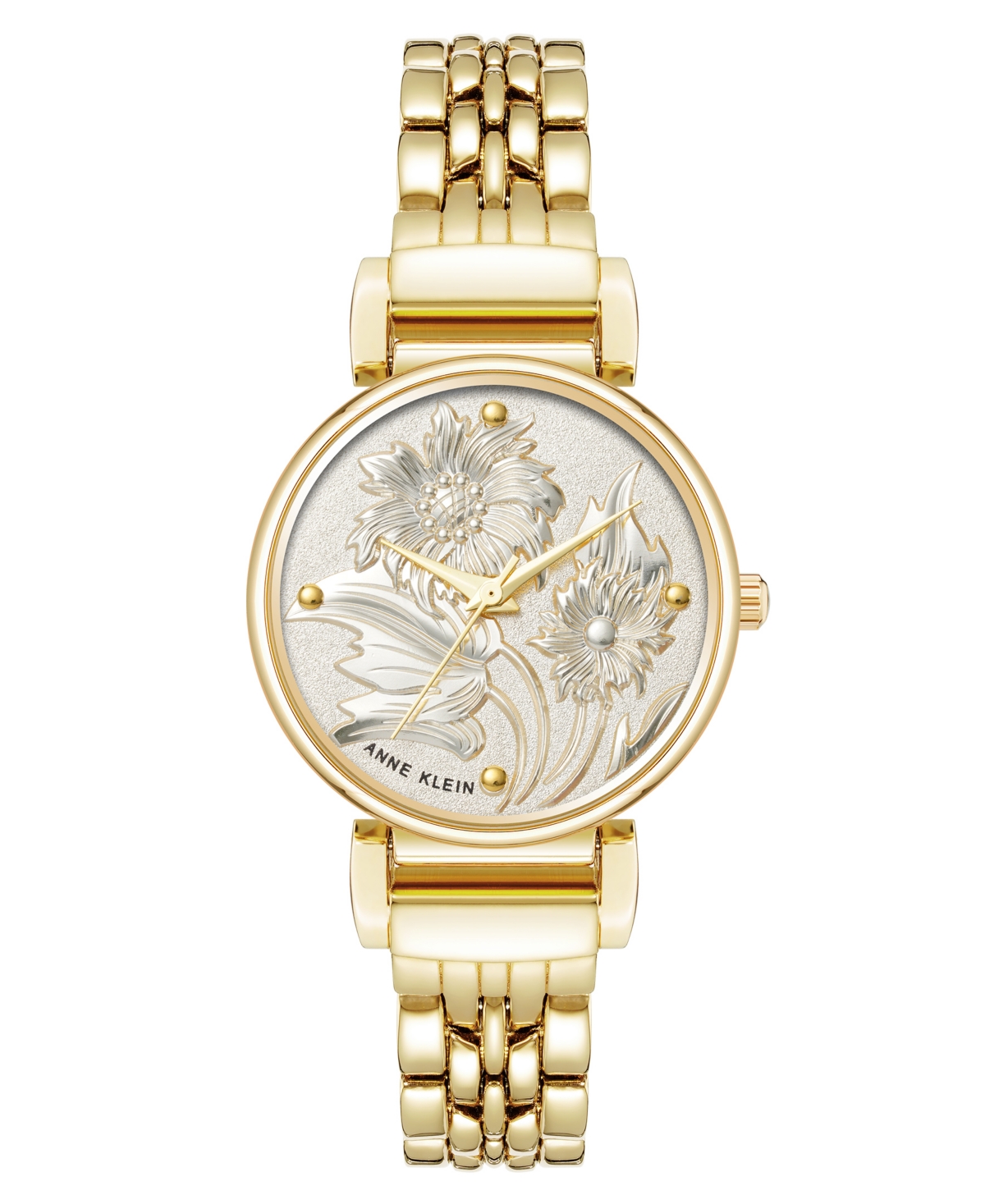 Women's Quartz Floral Gold-Tone Metal Alloy Watch, 30mm - Gold-Tone