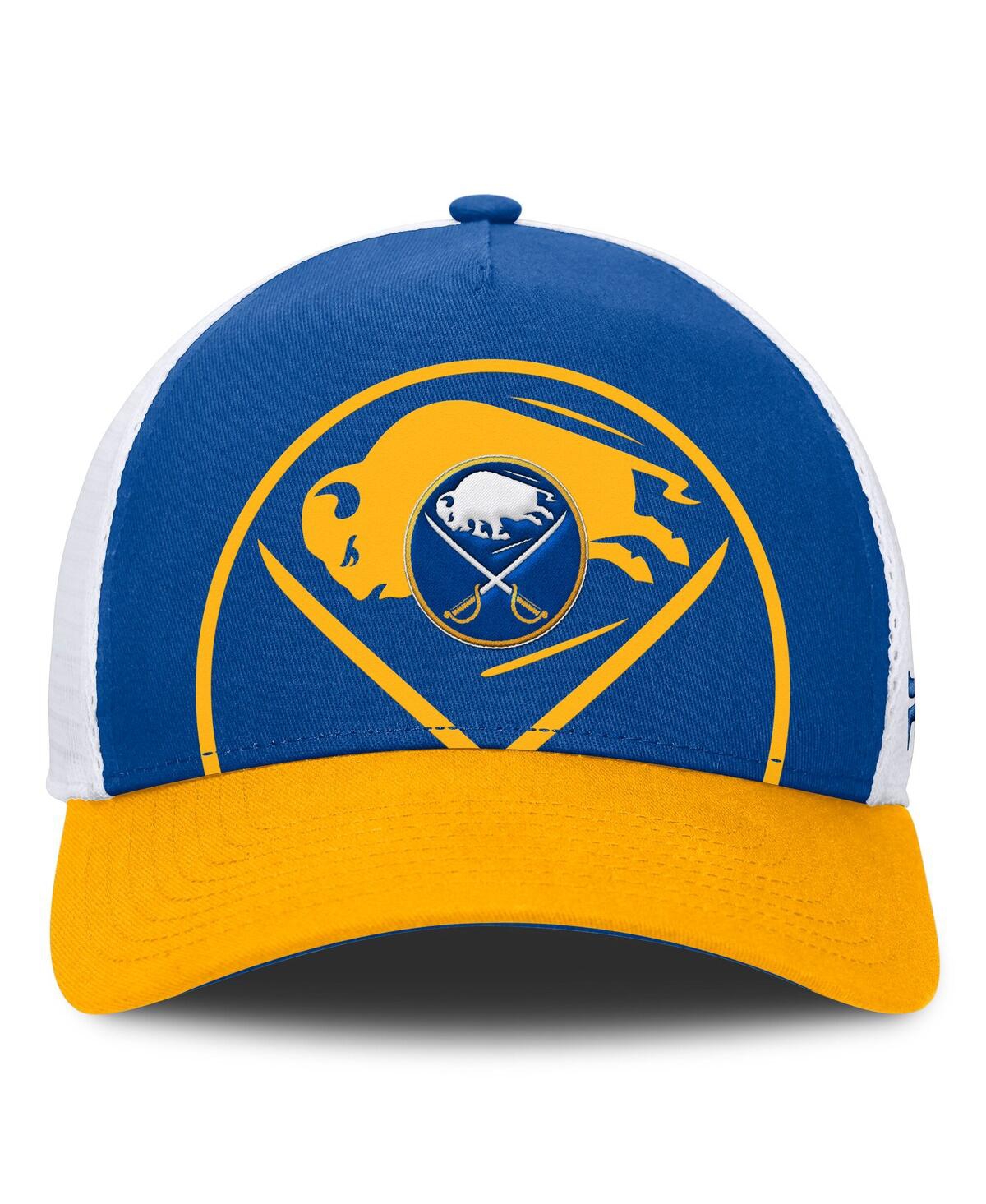 Fanatics Men's Royal/gold Buffalo Sabres Authentic Pro A-frame Rink Adjustable Hat In Royal,gold