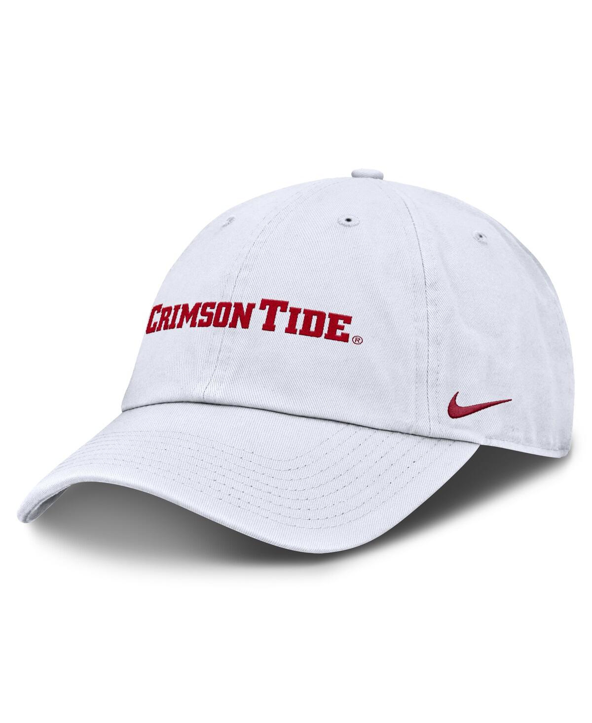Nike Men's White Alabama Crimson Tide Core Club Mascot Wordmark Adjustable Hat In White