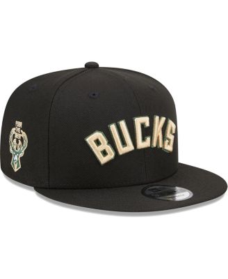 New Era - Men's  Black Milwaukee Bucks Jersey Hook Statement Edition 9FIFTY Snapback Hat