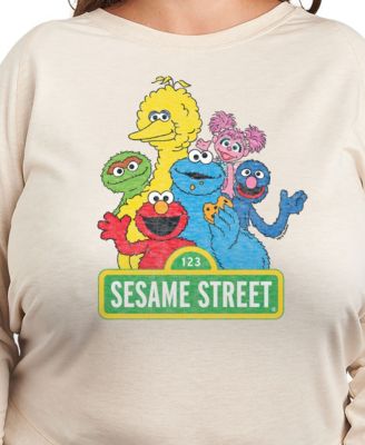Plus Size Sesame Street Group Graphic Pullover T-Shirt