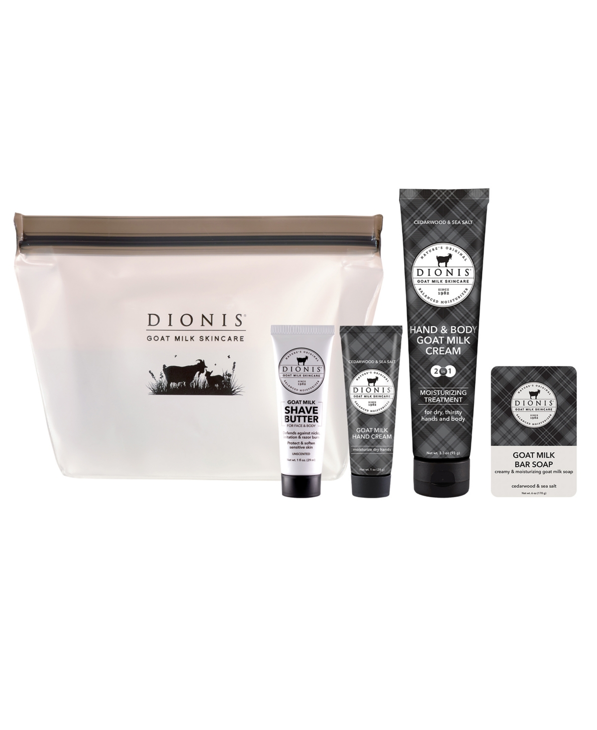 Goat Milk Cedarwood Sea Salt Travel Set