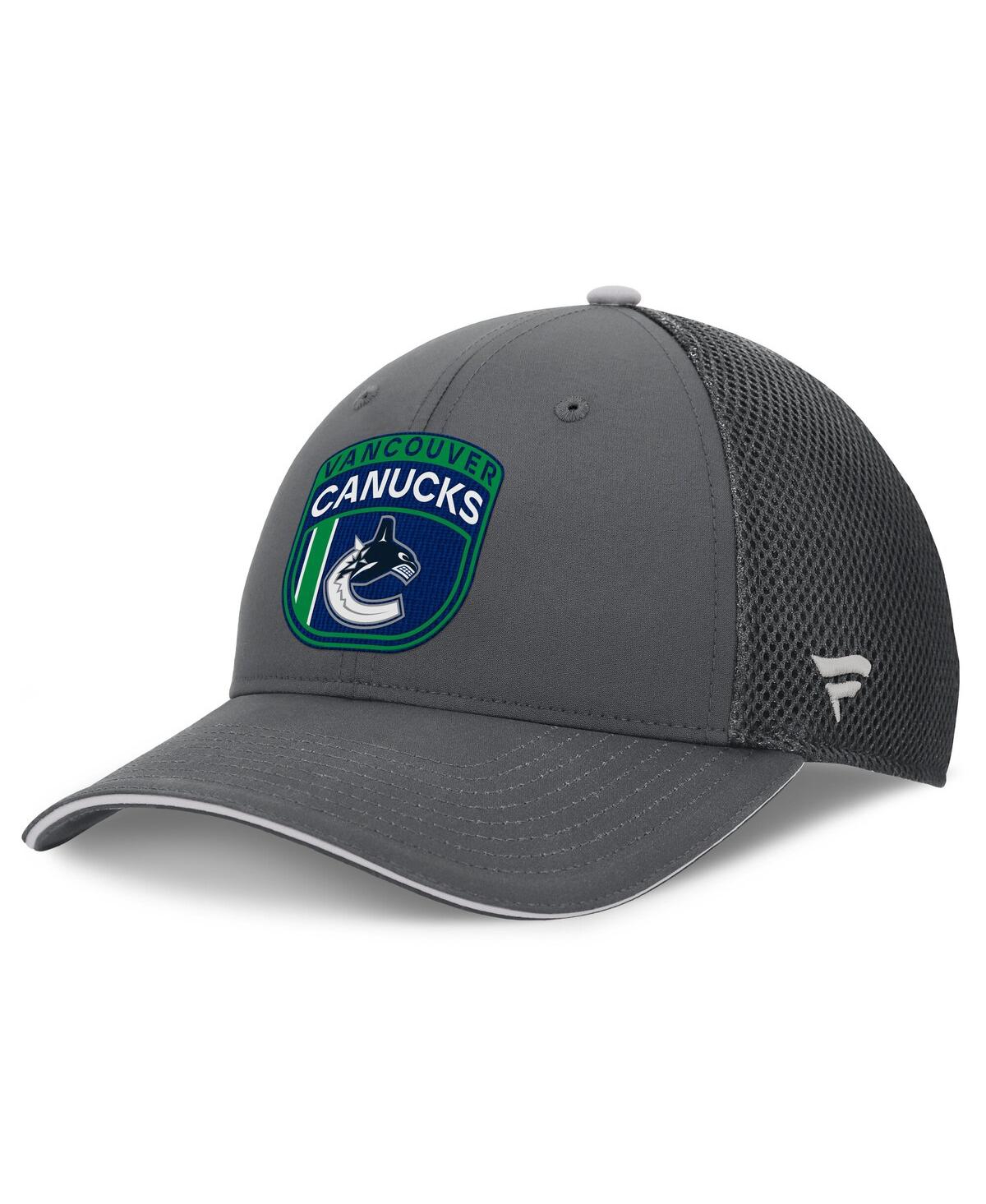 Fanatics Men's Gray Vancouver Canucks Authentic Pro Home Ice Trucker Adjustable Hat In Gray