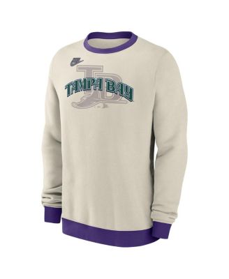 Men's Cream Tampa Bay Rays Cooperstown Collection Fleece Pullover Sweatshirt