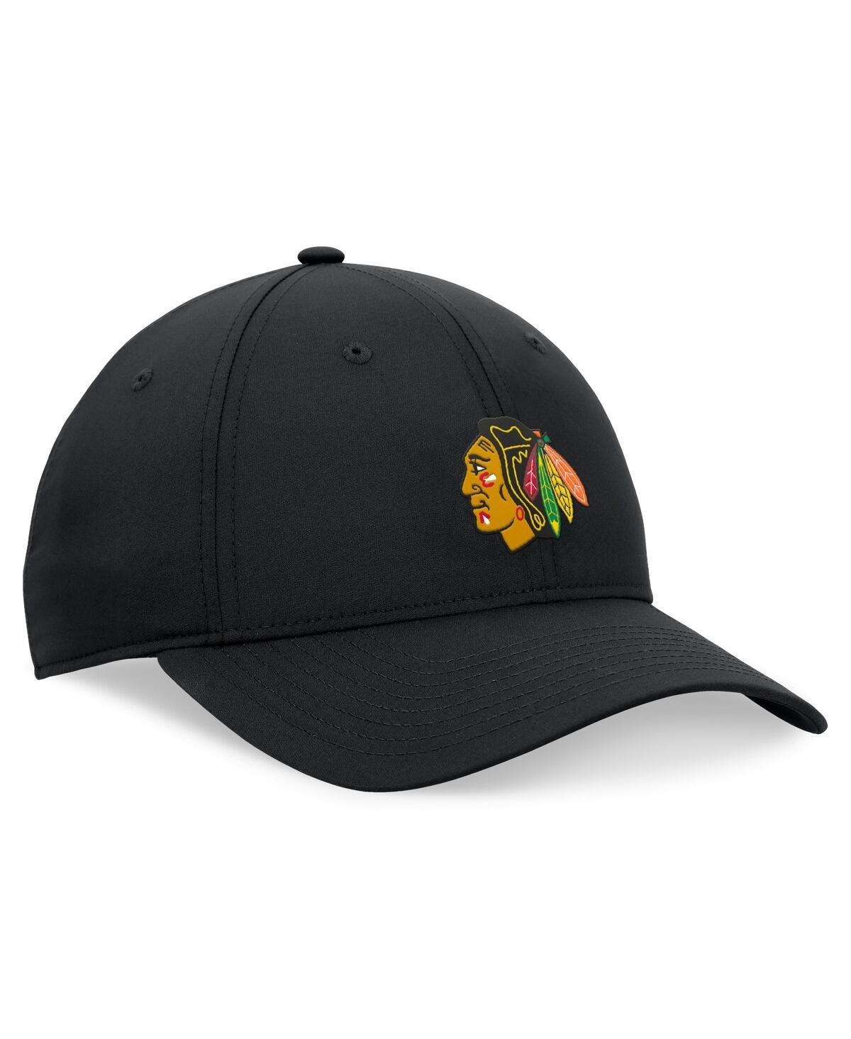 Fanatics Men's Black Chicago Blackhawks Front Office Ripstop Adjustable Hat In Black