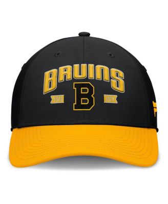 Men's Black/Gold Boston Bruins Heritage Captain Flex Hat