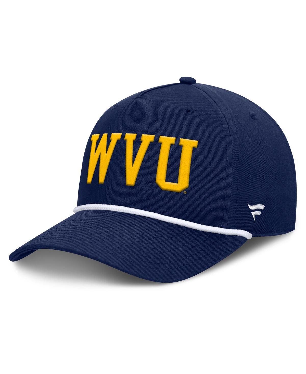 Fanatics Men's Navy West Virginia Mountaineers Foul Ball Rope Adjustable Hat In Navy