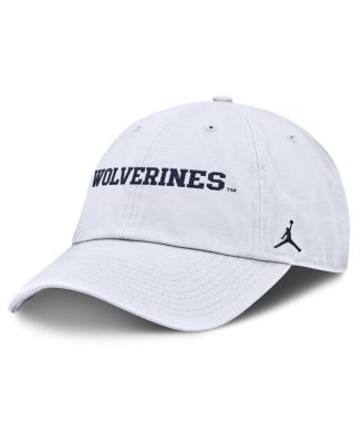 Jordan - Men's  White Michigan Wolverines Core Club Mascot Wordmark Adjustable Hat