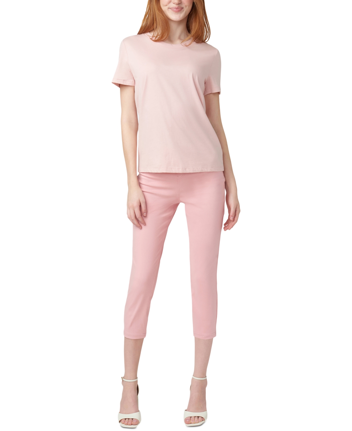 Hue Women's Mid-rise Pull-on Denim Capri Leggings In Bridal Ros