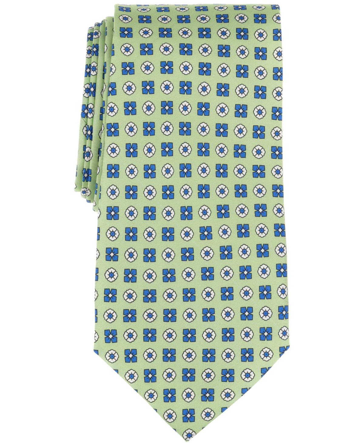 Men's Classic Double Neat Print Silk Tie - Lt Green