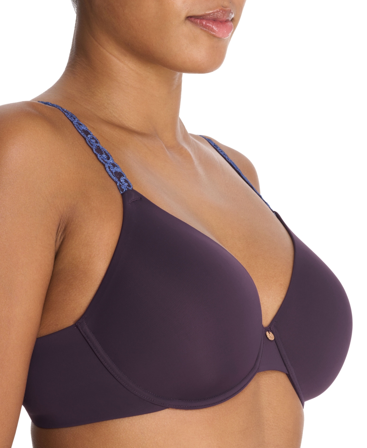Natori Pure Luxe Custom Coverage Contour Underwire Bra In Verbna,sea