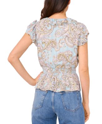 Women's The Margot Paisley-Print Ruffled Top
