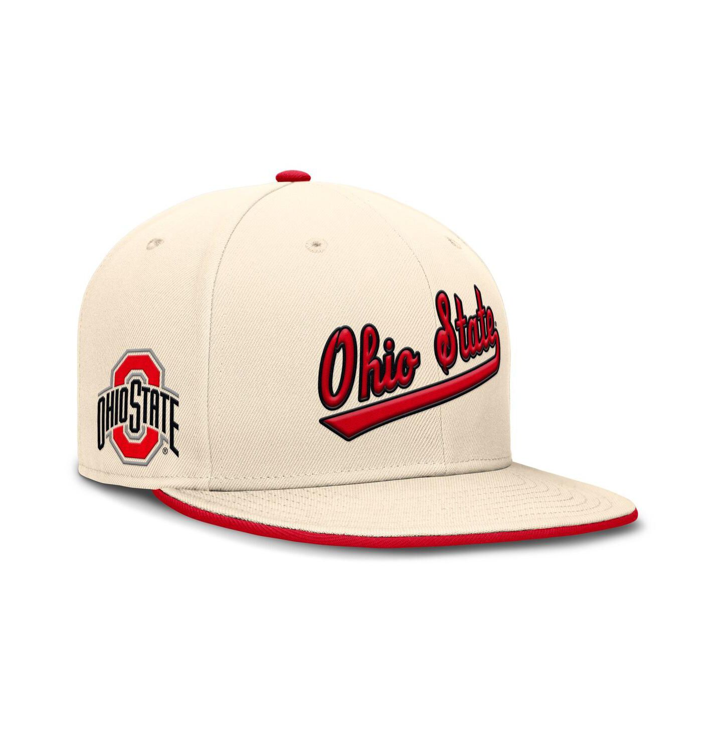 Мужская кепка Nike Natural Ohio State Buckeyes Primetime True Performance Fitted Hat — фото 1