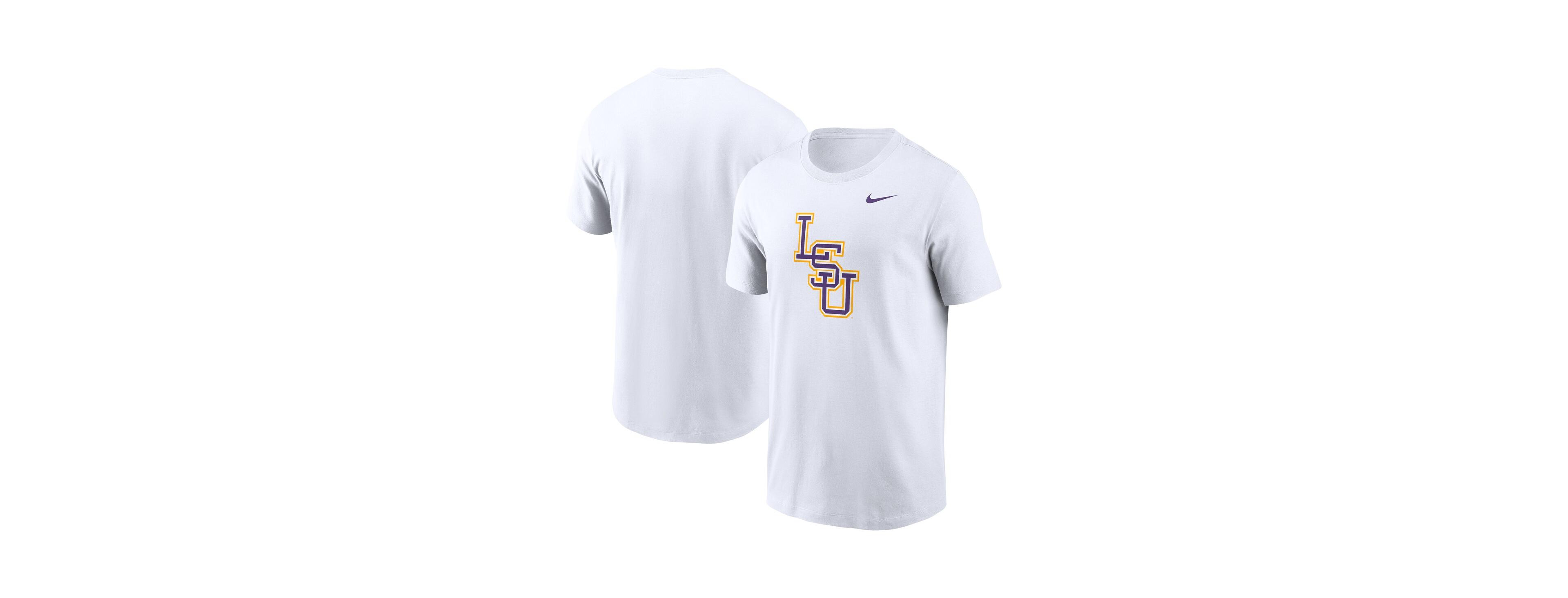 Nike Men's White Lsu Tigers Baseball Logo T-Shirt