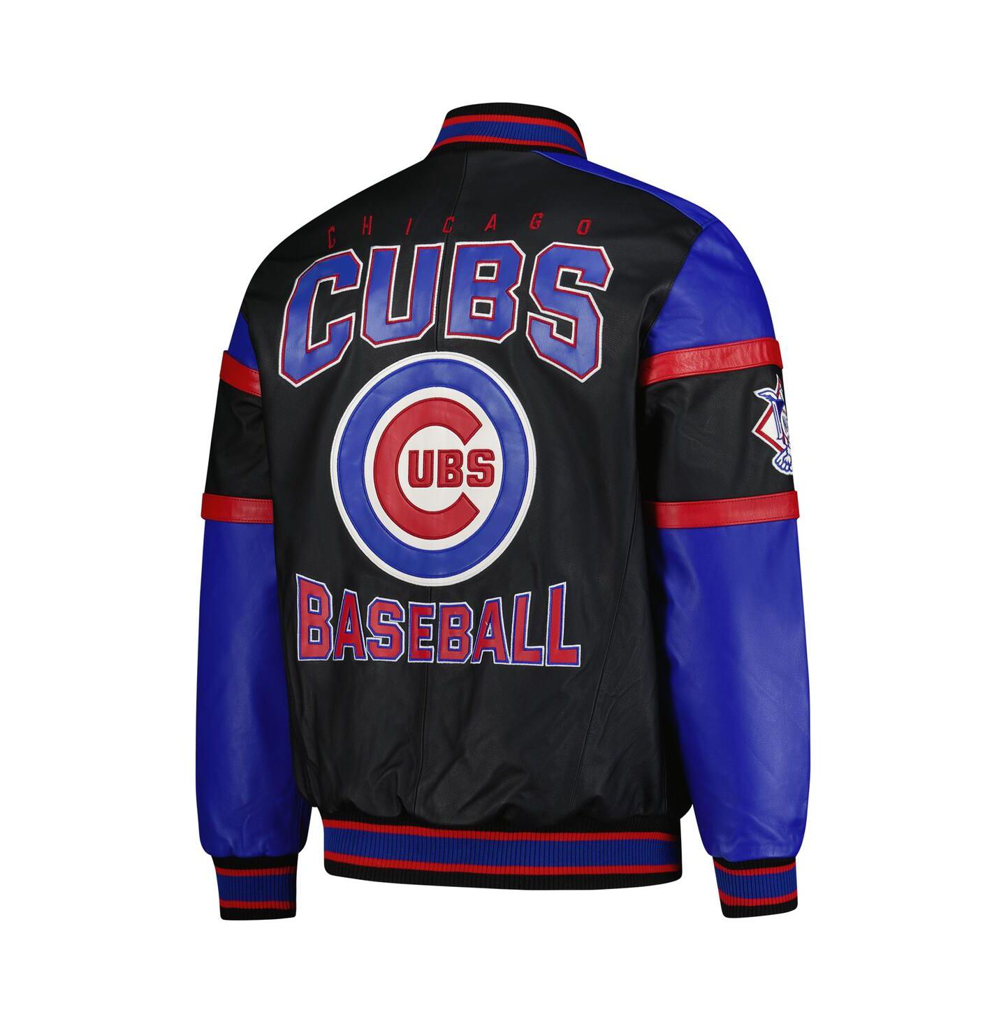 Мужская куртка G-III Sports by Carl Banks Black Chicago Cubs Full-Zip Leather Varsity — фото 2