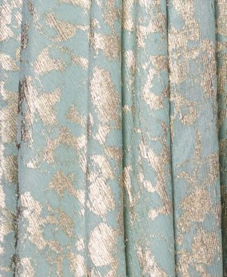 Women's Metallic V-Neck Ruched-Waist Gown