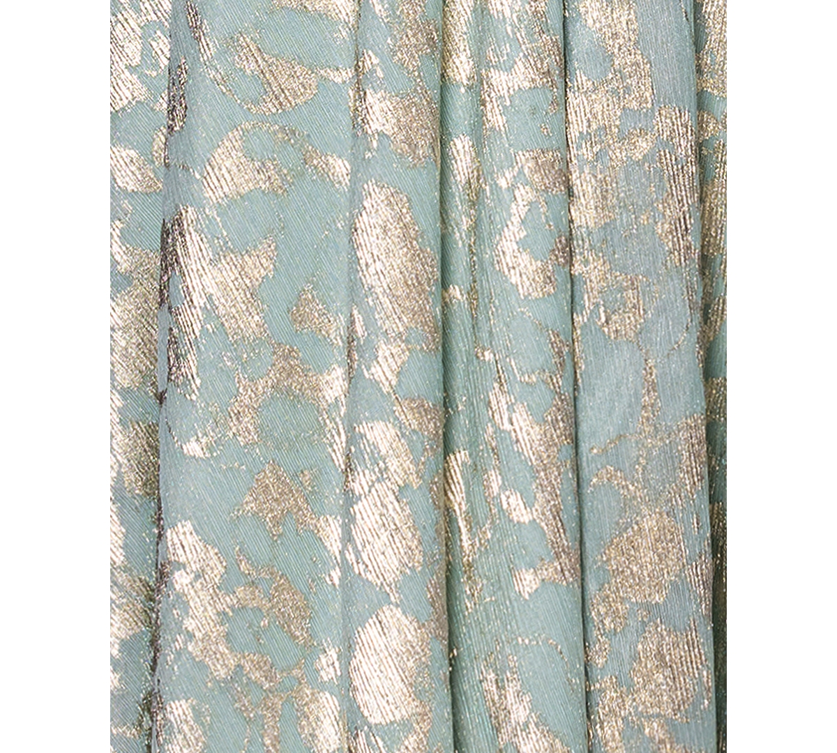 Betsy & Adam Metallic Jacquard Long Sleeve Gown In Green