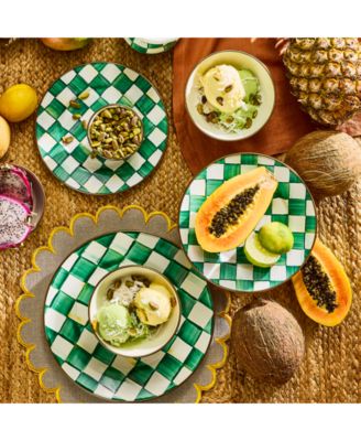 Mackenzie-childs Mackenzie Childs Emerald Check Dinnerware Serveware Collection