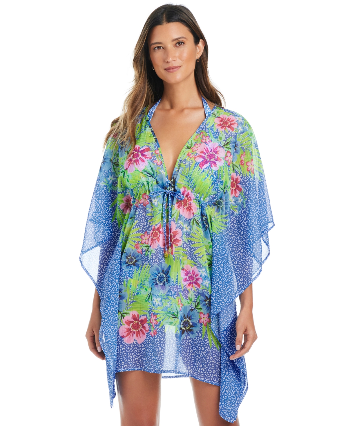 Bleu By Rod Beattie Women's Lets Get Away Caftan Swim Cover-up In Multi