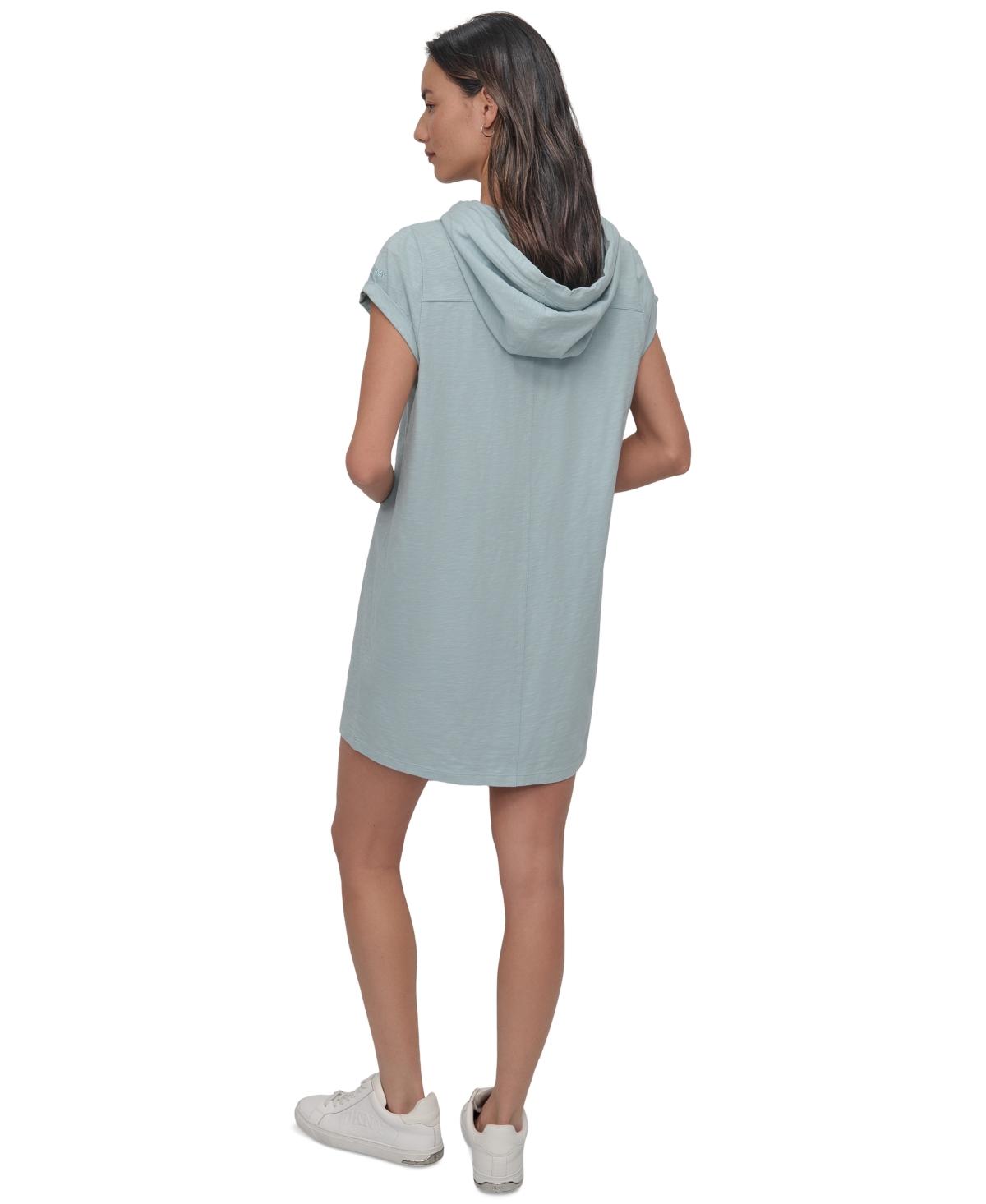 Shop Dkny Sport Women's Roll-sleeve Hooded Sneaker Dress