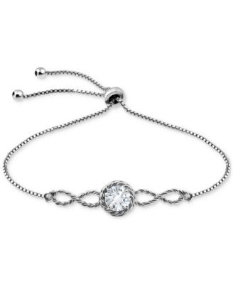 Round Cubic Zirconia Infinity Link Bolo Bracelet (1-1/4 ct. t.w.) in 18k Gold Over Sterling Silver, Exclusively at Macy's