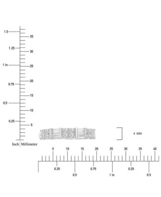 Cubic Zirconia Round & Baguette Band in Sterling Silver