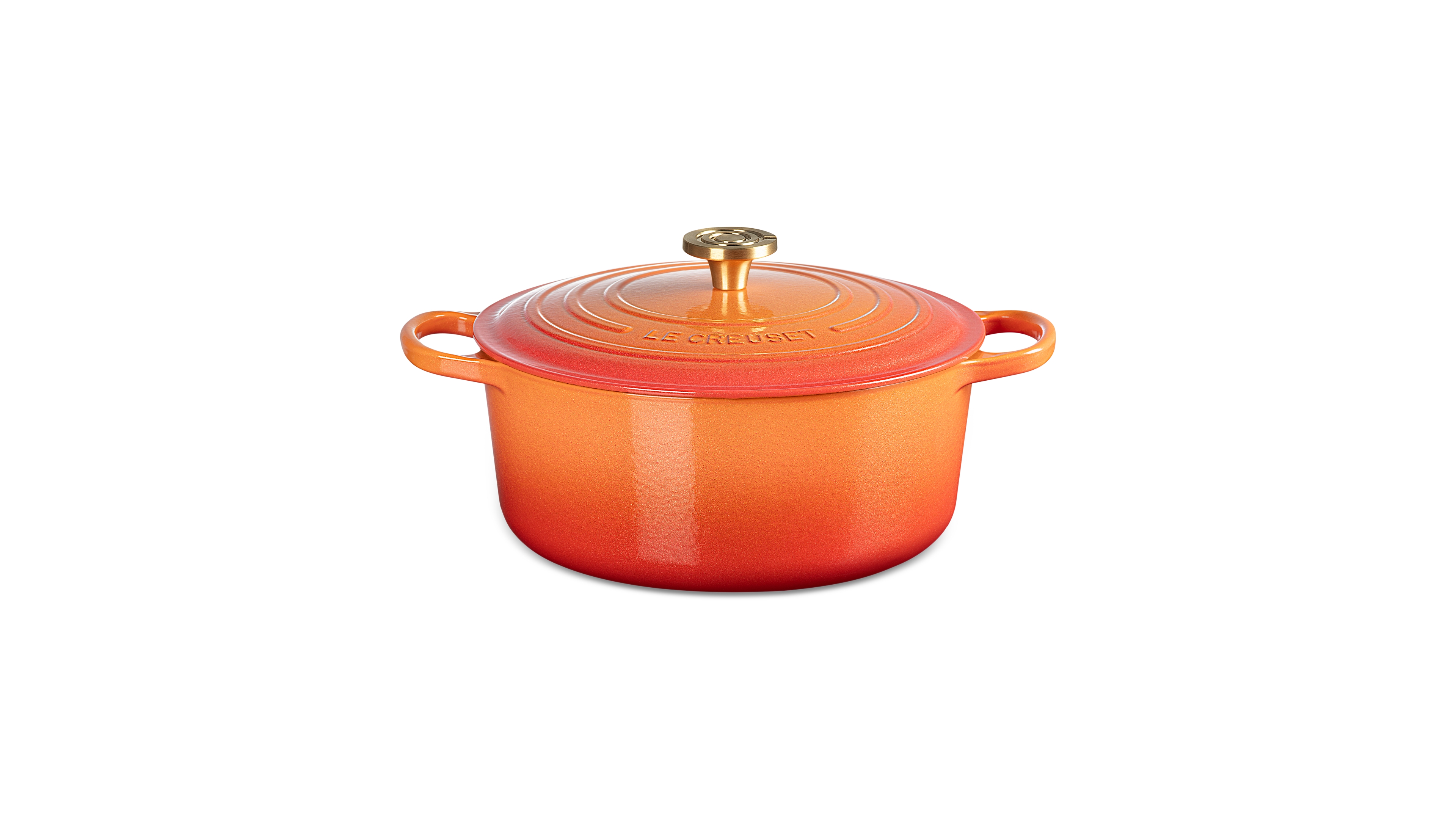 Le Creuset Signature 7.25-Qt. Flamme Doree Round Dutch Oven with Crucible Knob - 100th Anniversary Edition