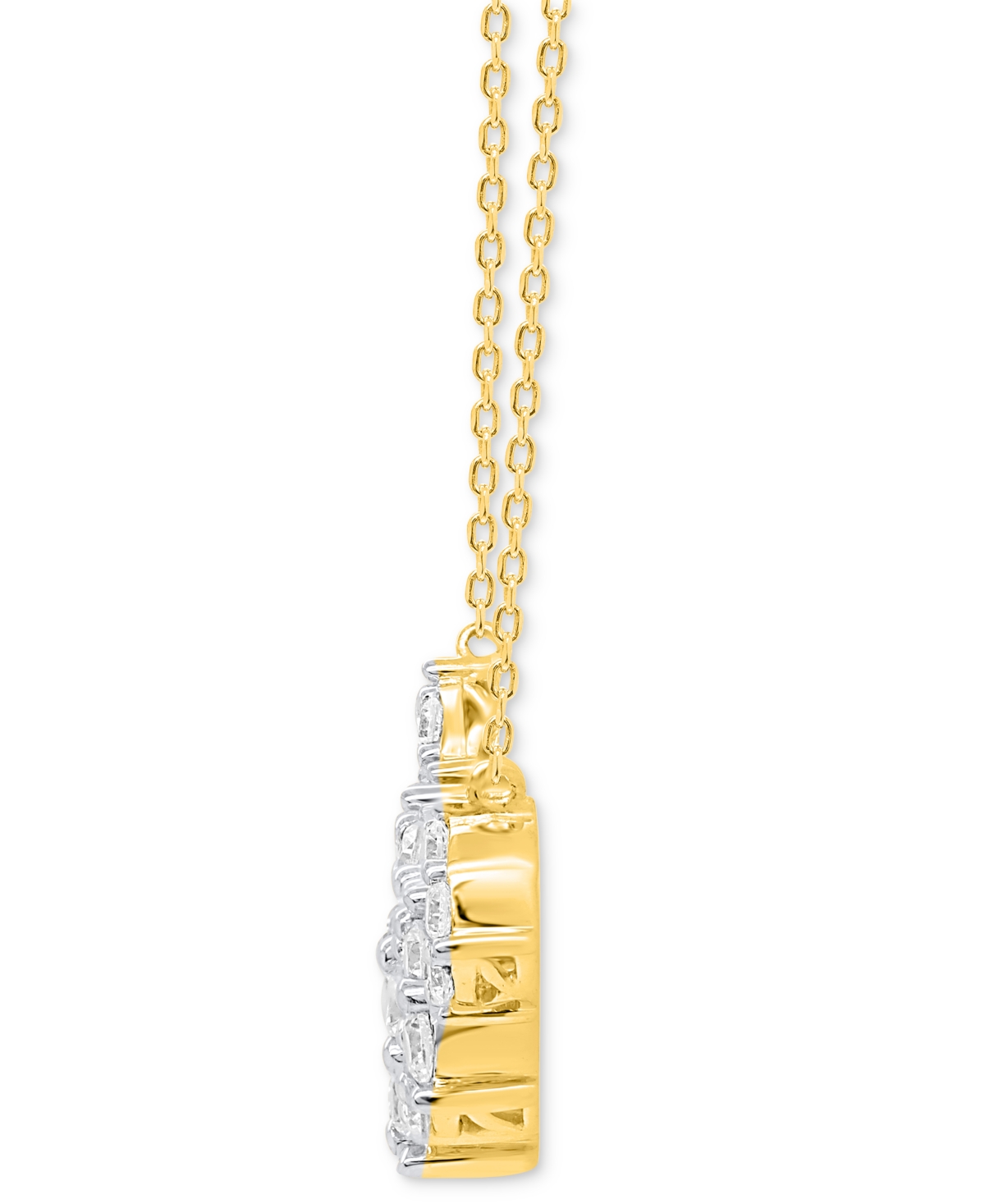 Forever Grown Diamonds Lab Grown Diamond Five Cluster 18" Necklace (2 Ct. T.w.) In Sterling Silver Or 14k Gold-plated Sterl In Gold-plated Sterling Silver