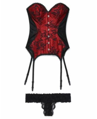 Plus Size Jasmine Boned Strapless Corset & Thong Set