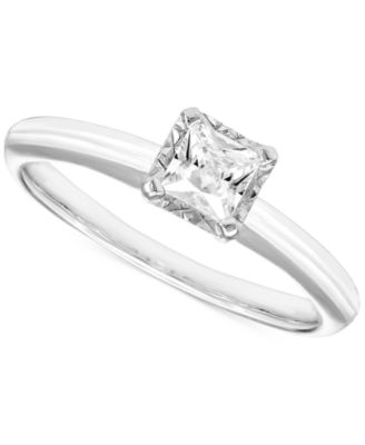 Macy's - Diamond Solitaire Ring (1/2 ct. t.w.) in 14k White Gold