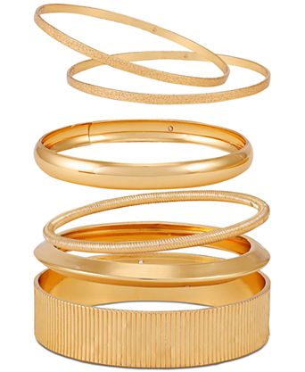 6-Pc. Set Multi Size Polished Bangle Bracelets